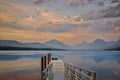 Intimate evening conversation on lake McDonald Glacier National Park Royalty Free Stock Photo