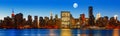 Late Evening New York City Skyline Panorama