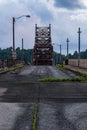 Evening / Night View of Rusty Truss Bridge Over Ohio River - Abandoned Bellaire Interstate Toll Bridge