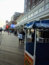 Late evening view of the atlantic city boardwalk in usa