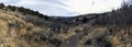 Late Fall panorama forest views hiking, biking, horseback trails through trees on the Yellow Fork and Rose Canyon Trails in Oquirr