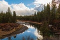 Late Fall River Scene at La Pine State Park, Oregon Royalty Free Stock Photo