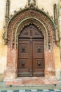 Prague, Czech Republic. Gothic wooden door Royalty Free Stock Photo