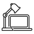 Late laptop work icon outline vector. Hour daily fast active