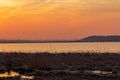 Sunset over Lake Inba-numa in chiba Japan Royalty Free Stock Photo