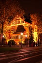 Late medieval house by night