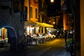 Late night cafe in the village of Monterosso Al Mare, part of the Cinque Terre in Italy on the Italian Riviera