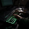 Late Night Coding Session: Programmer Typing on Keyboard