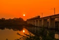 Awesome Sunset reflex In River and Passing the train.. Just feeling Haven come in Earth .