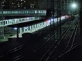 Late night train platform Royalty Free Stock Photo