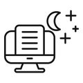 Late online work icon outline vector. Home desk light