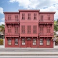 Halet Cambel Mansion, aka Red Mansion, a Red Jewel on the Bosphorus, Arnavutkoy, Istanbul, Turkey Royalty Free Stock Photo