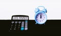 LATE PAYMENT word on calculator. Business and tax concept. Time to pay tax in year Royalty Free Stock Photo