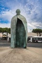 Late pope John Paul II ,Karol Woytila, bronze statue near Termini station, Rome