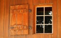 Old barn window and shutter