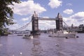 Late 1960`s image of the Tower Bridge in London, England