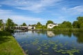 Peaceful Gloucester & Sharpness Canal at Splatt Bridge on a sunny spring afternoon