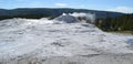 Late Spring in Yellowstone: Little Cub, Lioness, Big Cub and Lion Geysers of the Lion Group on Geyser Hill in Upper Geyser Basin Royalty Free Stock Photo