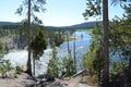 Spring in Yellowstone: Yellowstone River and Steam Plumes from East Caldron Seen From Near Sulphur Caldron Along Grand Loop Road