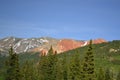 Late Spring in Colorado: Rocky Mountain Peaks Seen from the Million Dollar Highway on the San Juan Skyway Scenic Byway Royalty Free Stock Photo