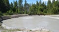 Late Spring in Yellowstone National Park: Black Dragon`s Caldron in the Mud Volcano Area Along the Grand Loop Road