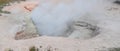 Late Spring in Yellowstone National Park: Red Spouter Mud Pot of the Fountain Group of Lower Geyser Basin Royalty Free Stock Photo