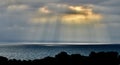 Crepuscular Rays Over Lake Michigan #2 Royalty Free Stock Photo