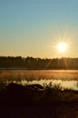 Late summer sunrise on a small pond Royalty Free Stock Photo