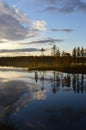 Late summers evening in Finland. HaltiajÃÂ¤rvi, Salla. Royalty Free Stock Photo