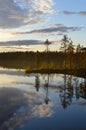 Late summers evening in Finland. HaltiajÃÂ¤rvi, Salla. Royalty Free Stock Photo