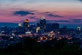 Late Sunset / Blue Hour Skyline View of Cincinnati, Ohio from Kentucky