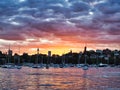 Late Sunset Dusk Over Rose Bay, Sydney Harbour, Australia