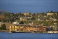 Historic Port Townsend, Washington Waterfront at Sunrise. Royalty Free Stock Photo