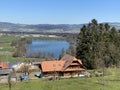 Late winter and early spring on the lake Mauensee or Lake Mauen Mauesee - Canton of Lucerne, Switzerland Schweiz