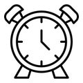 Late work alarm clock icon, outline style