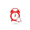 Late work alarm clock icon with shadow