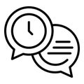 Late work chat icon, outline style