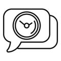 Late work chat icon outline vector. Worker desk office