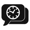 Late work chat icon simple vector. Worker desk office