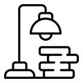 Late work desktop icon, outline style Royalty Free Stock Photo