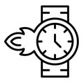 Late work icon, outline style Royalty Free Stock Photo