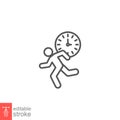 Late for work or meeting solid icon. running businessman working late Royalty Free Stock Photo