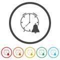 Late work notification ring icon color set