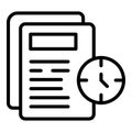 Late work papers icon, outline style Royalty Free Stock Photo