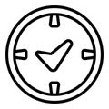 Late work time icon, outline style Royalty Free Stock Photo