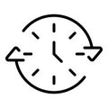 Late work timing icon, outline style