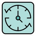 Late work wall clock icon vector flat Royalty Free Stock Photo