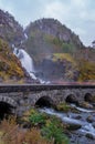Latefoss is a waterfall located in Ullensvang Municipality in Vestland County, Norway Royalty Free Stock Photo