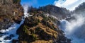 Latefossen or Latefoss is a waterfall located in the municipality of Ullensvang in Vestland County, Norway Royalty Free Stock Photo