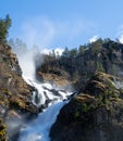 Latefossen or Latefoss is a waterfall located in the municipality of Ullensvang in Vestland County, Norway, Scandinavia Royalty Free Stock Photo